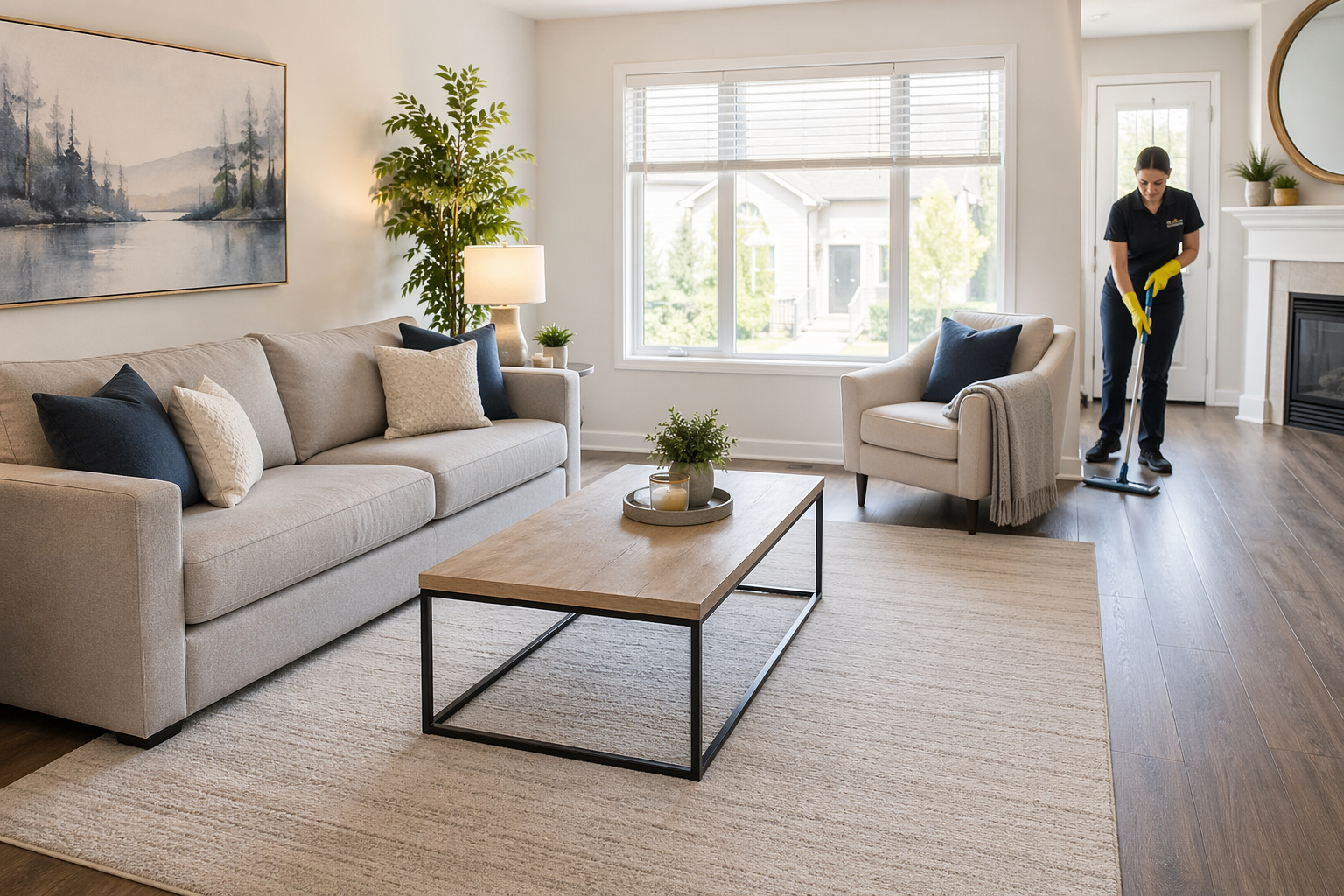 Clean, bright residential interior — NC Cleanup professional service